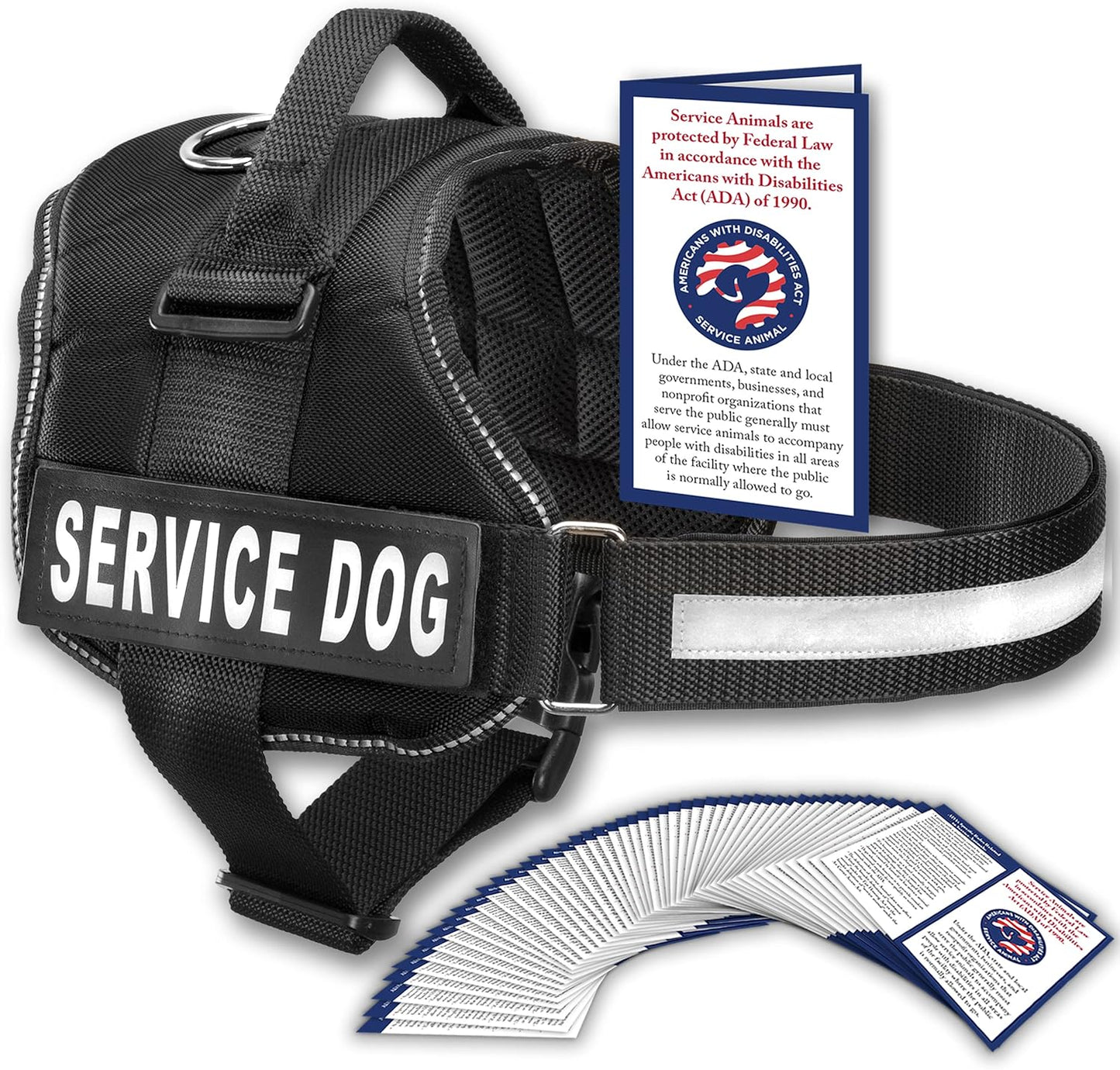 Ultimate Service Dog Vest with Handle - No Pull Harness for Large Breeds, Reflective Straps & Removable Patches - Perfect for Training!