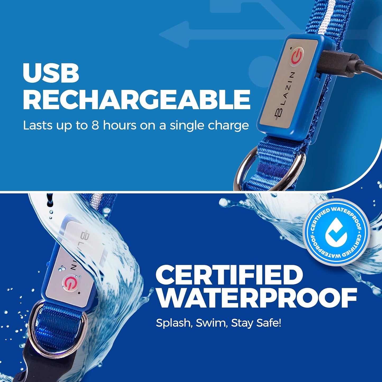 Illuminate Your Dog's Safety: Original USB Rechargeable LED Collar - Waterproof & Visible Up to 1,000 Feet - Perfect for All Dog Sizes - USA Brand