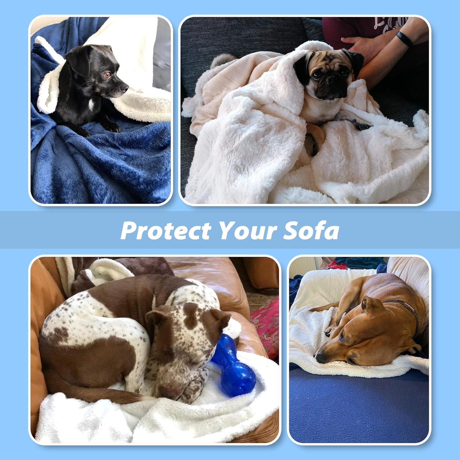 Ultra-Plush Sherpa Fleece Dog Blanket - Perfect for Large & Small Pets, Cozy 50x60 Inches Throw for Dogs and Cats