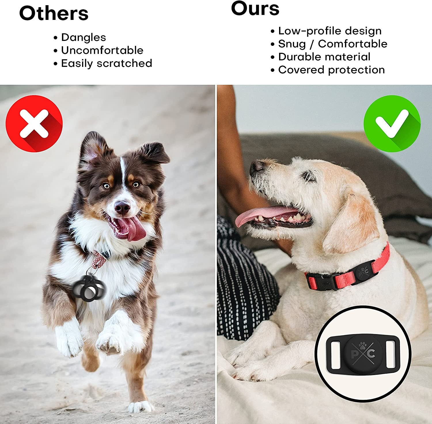 Airtag Dog Collar - Durable Tracker Holder for Pets | Keep Your Dog and Cat Safe with Apple Airtag Technology
