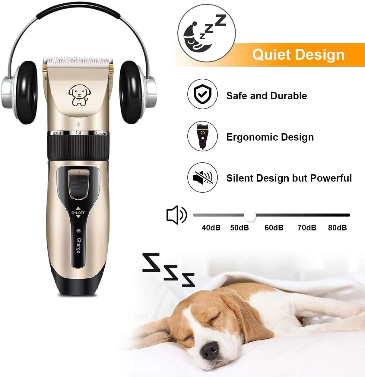 Ultimate Rechargeable Cordless Dog Grooming Clippers - Low Noise, High-Speed, Complete Pet Grooming Set for Dogs and Cats