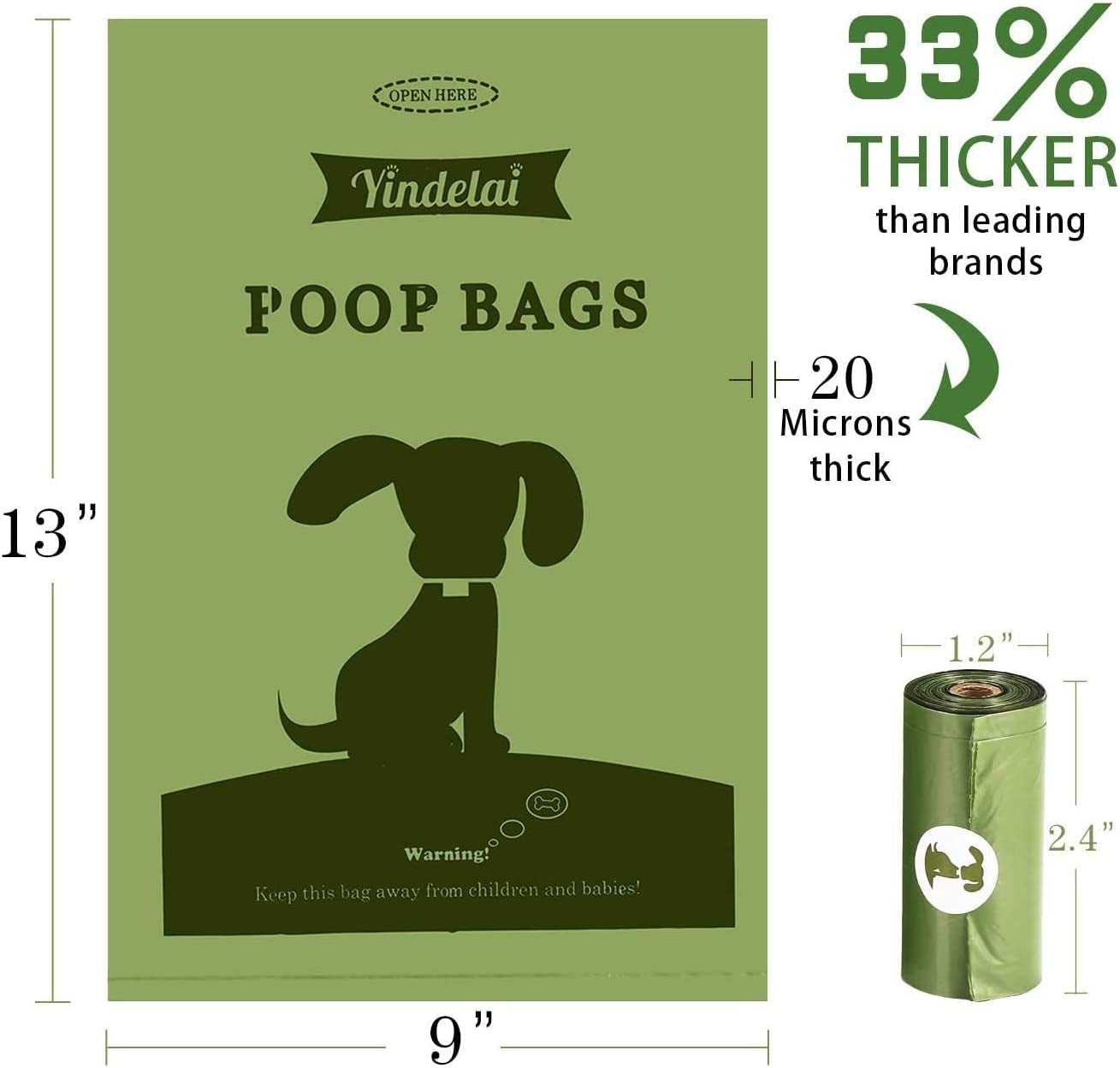 Eco-Friendly Scented Dog Poop Bags - 450 Leak-Proof Biodegradable Waste Bags with Dispenser and 18 Roll Refills