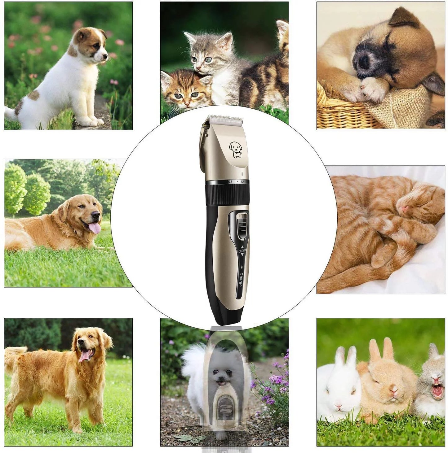 Ultimate Rechargeable Cordless Dog Grooming Clippers - Low Noise, High-Speed, Complete Pet Grooming Set for Dogs and Cats