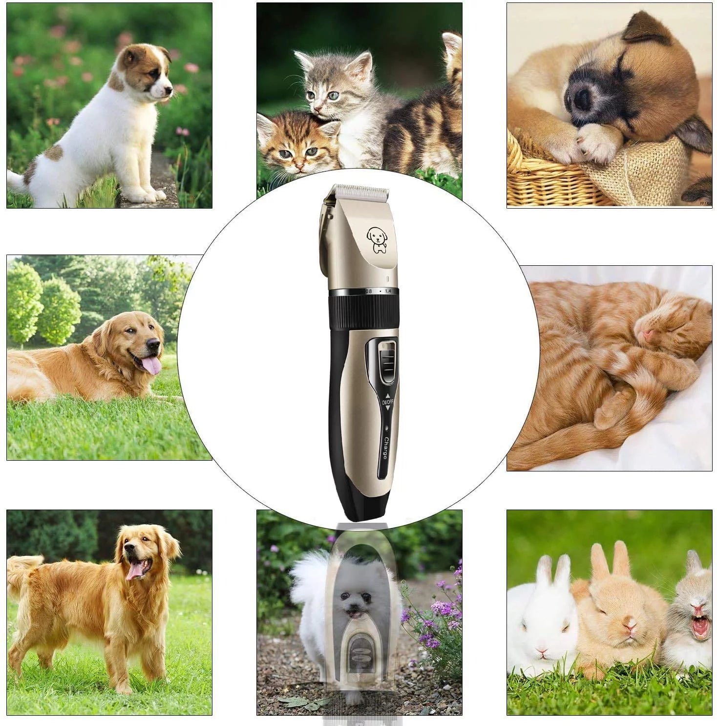 Ultimate Rechargeable Cordless Dog Grooming Clippers - Low Noise, High-Speed, Complete Pet Grooming Set for Dogs and Cats
