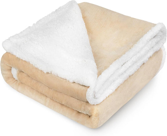 Ultra-Plush Sherpa Fleece Dog Blanket - Perfect for Large & Small Pets, Cozy 50x60 Inches Throw for Dogs and Cats