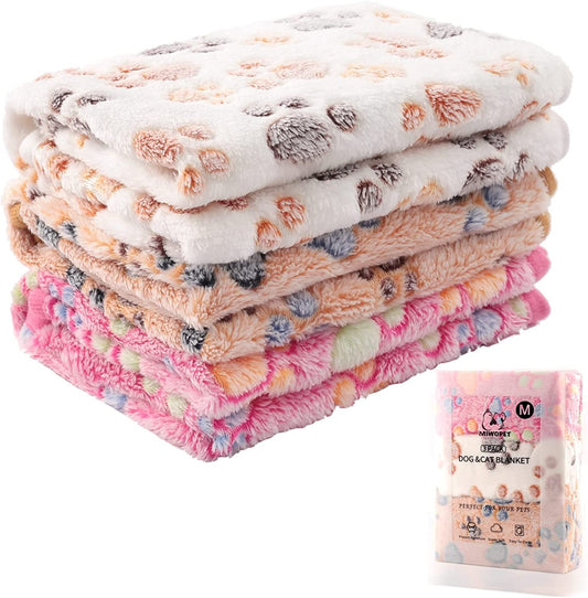 Cozy 3-Pack Fleece Pet Blankets - Soft & Warm Sleep Mats for Dogs and Cats (Medium 30" X 20")