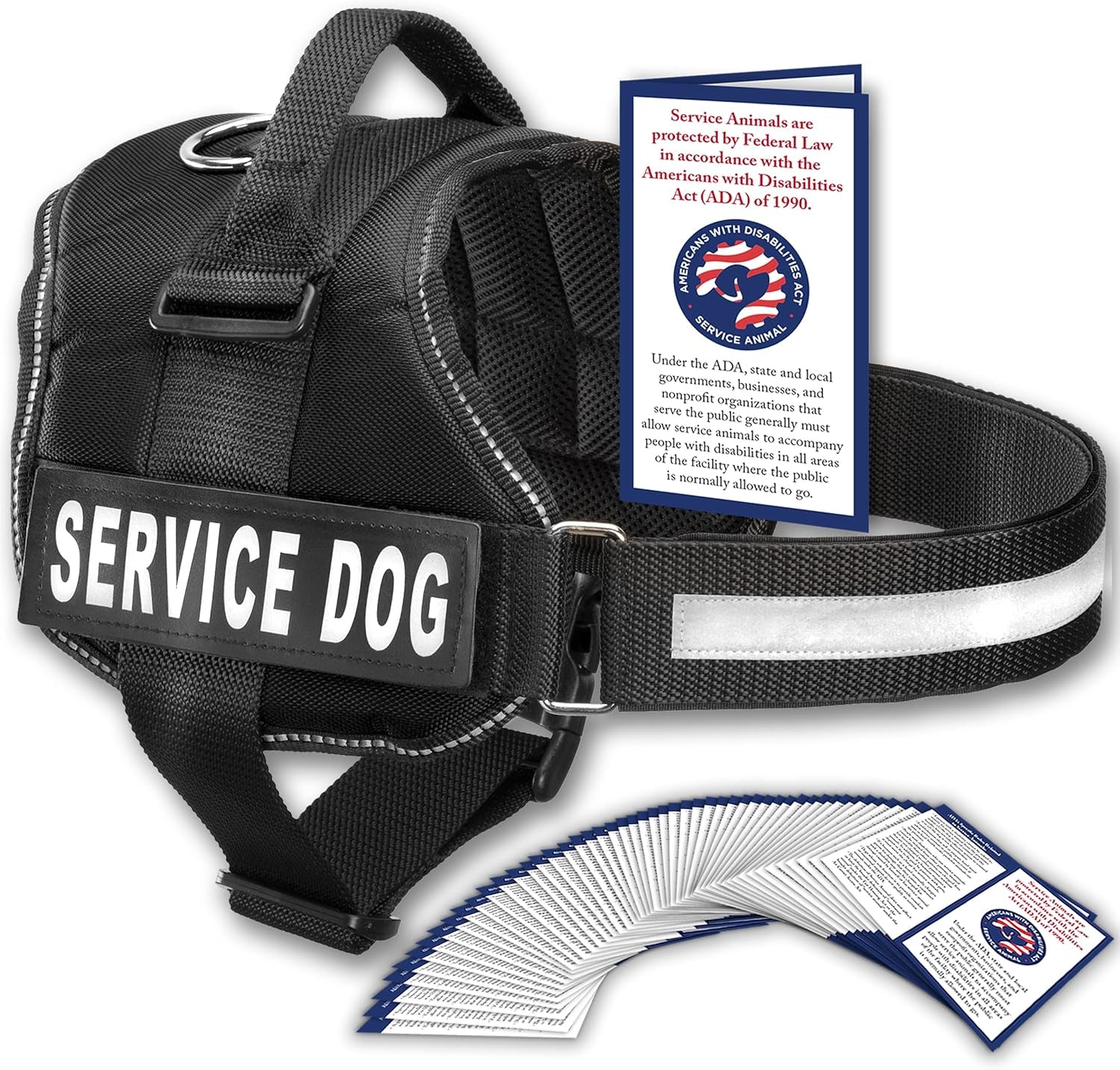 Ultimate Service Dog Vest with Handle - No Pull Harness for Large Breeds, Reflective Straps & Removable Patches - Perfect for Training!