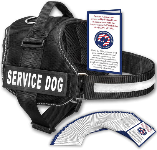 Ultimate Service Dog Vest with Handle - No Pull Harness for Large Breeds, Reflective Straps & Removable Patches - Perfect for Training!