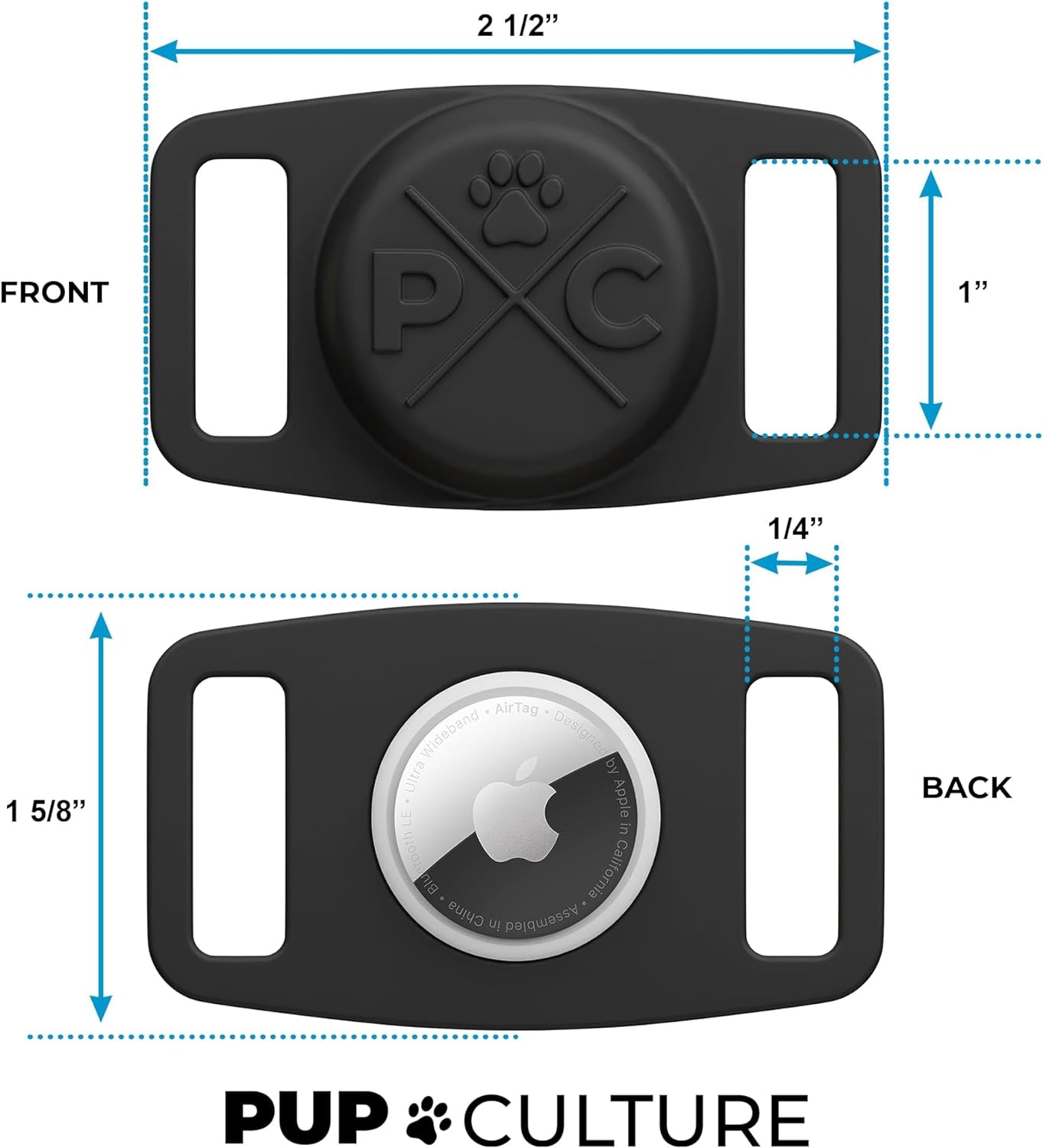 Airtag Dog Collar - Durable Tracker Holder for Pets | Keep Your Dog and Cat Safe with Apple Airtag Technology