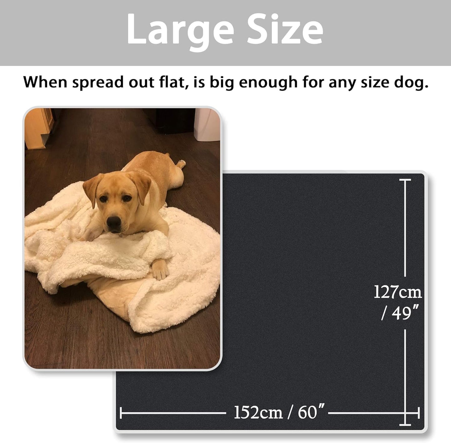 Ultra-Plush Sherpa Fleece Dog Blanket - Perfect for Large & Small Pets, Cozy 50x60 Inches Throw for Dogs and Cats