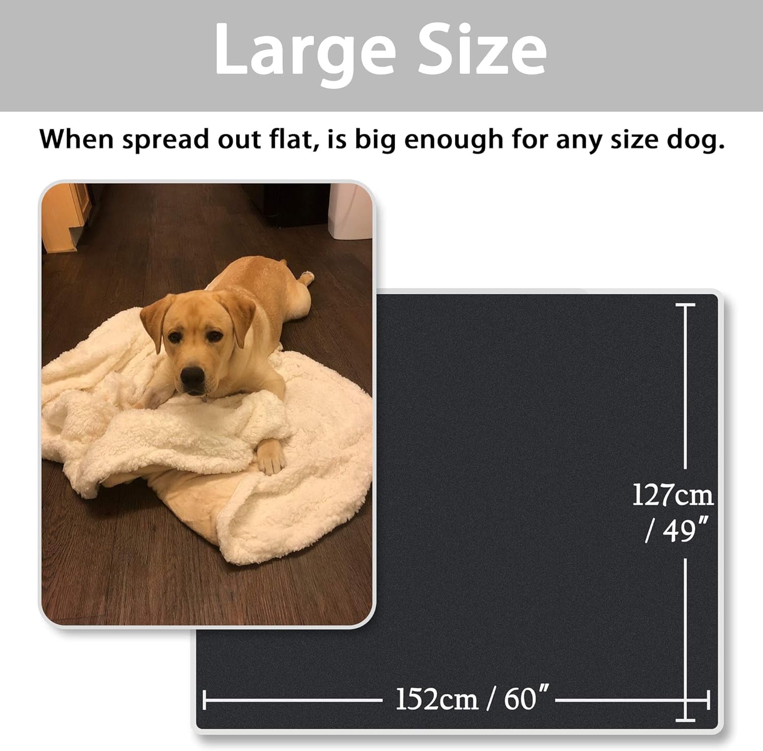 Ultra-Plush Sherpa Fleece Dog Blanket - Perfect for Large & Small Pets, Cozy 50x60 Inches Throw for Dogs and Cats
