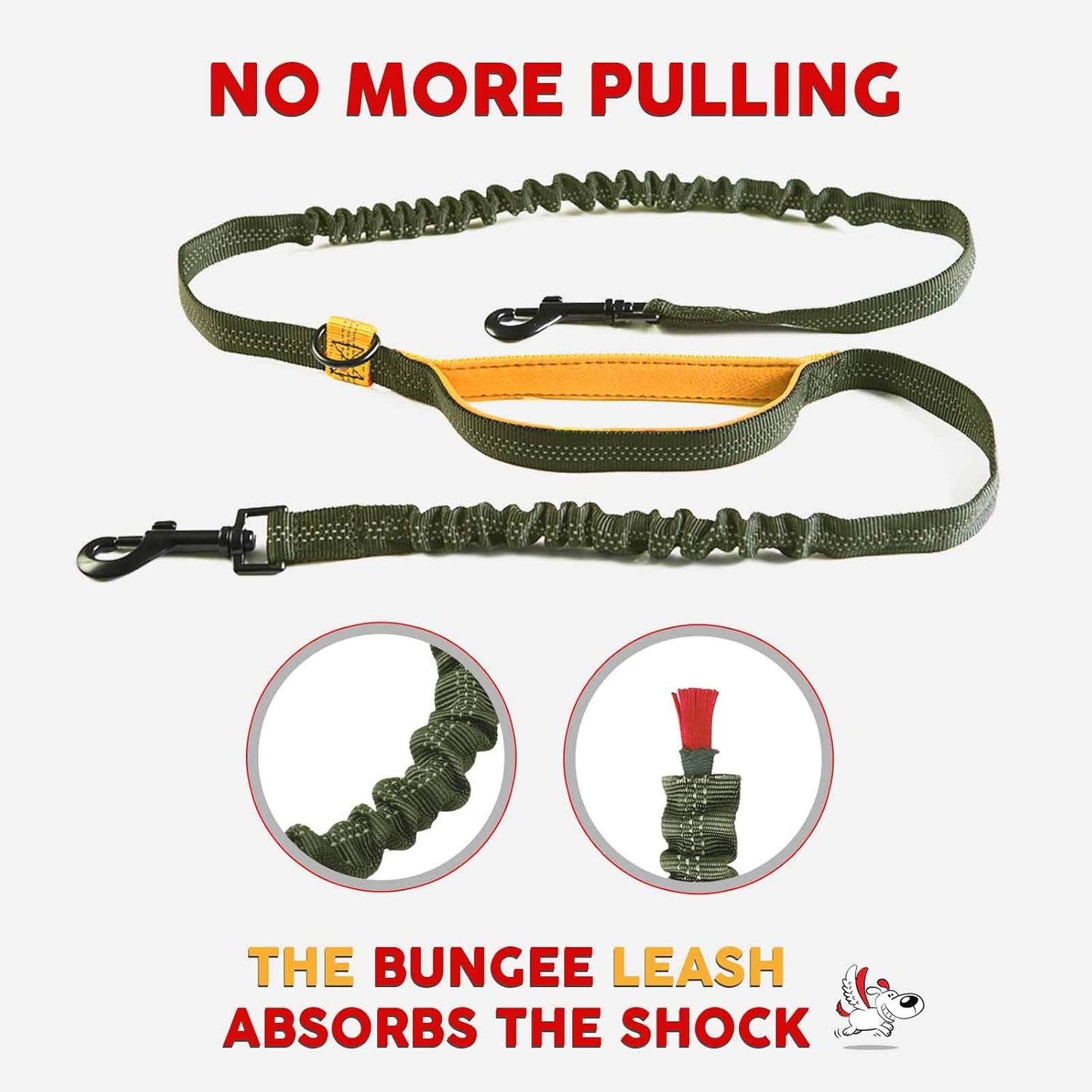 Revolutionary Hands-Free Double Dog Leash - Tangle-Free Swivel Design for Active Pet Owners (Khaki & Orange)