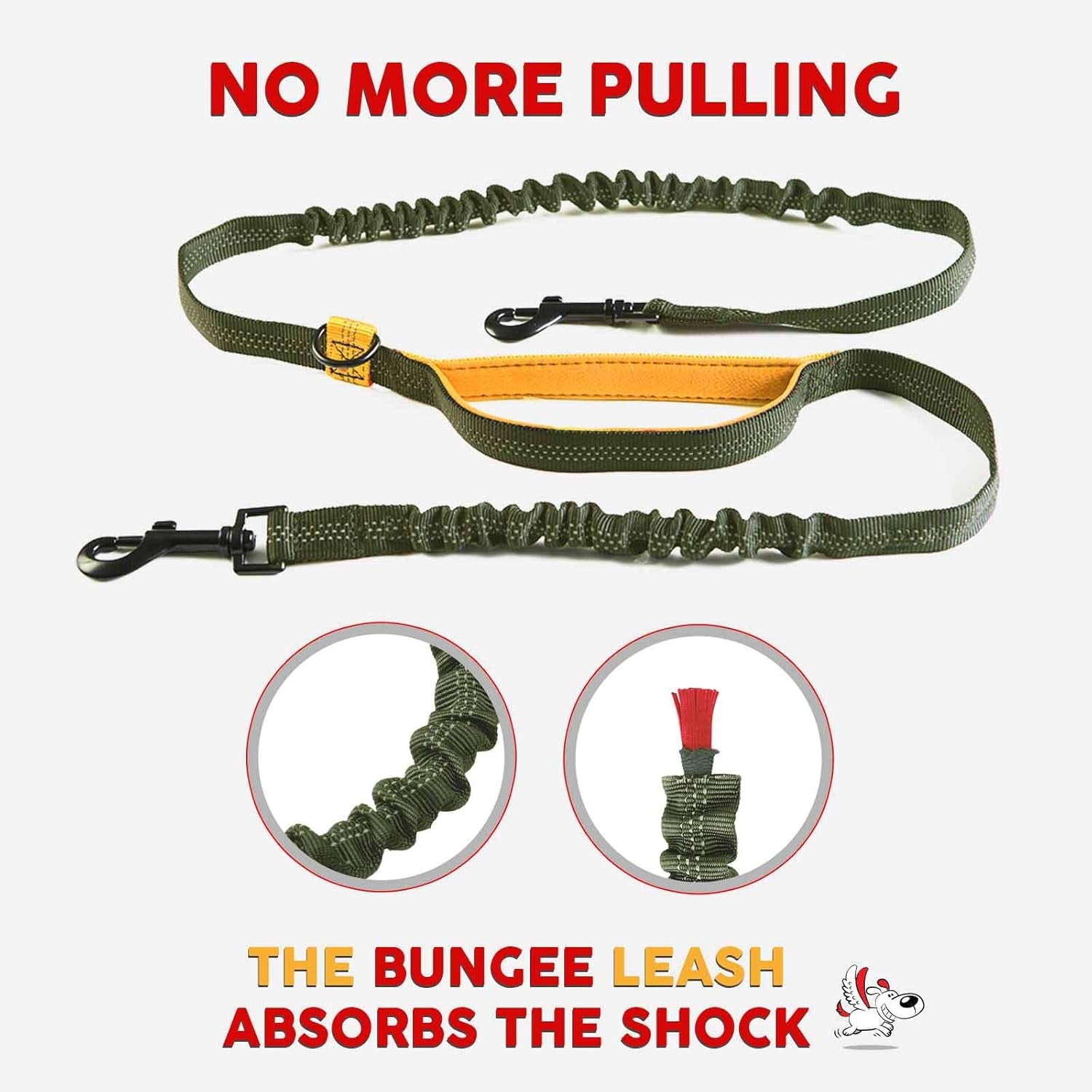 Revolutionary Hands-Free Double Dog Leash - Tangle-Free Swivel Design for Active Pet Owners (Khaki & Orange)