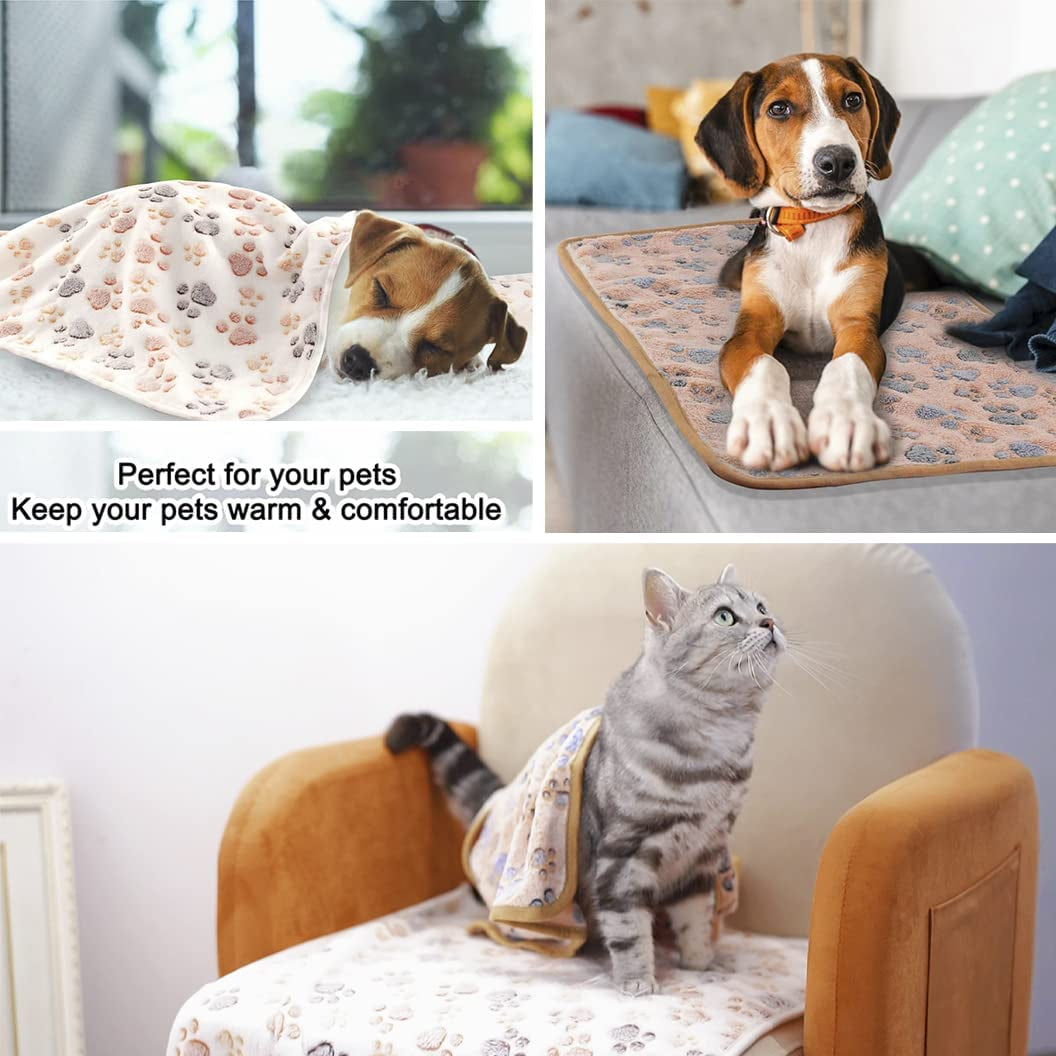 Cozy 3-Pack Fleece Pet Blankets - Soft & Warm Sleep Mats for Dogs and Cats (Medium 30" X 20")