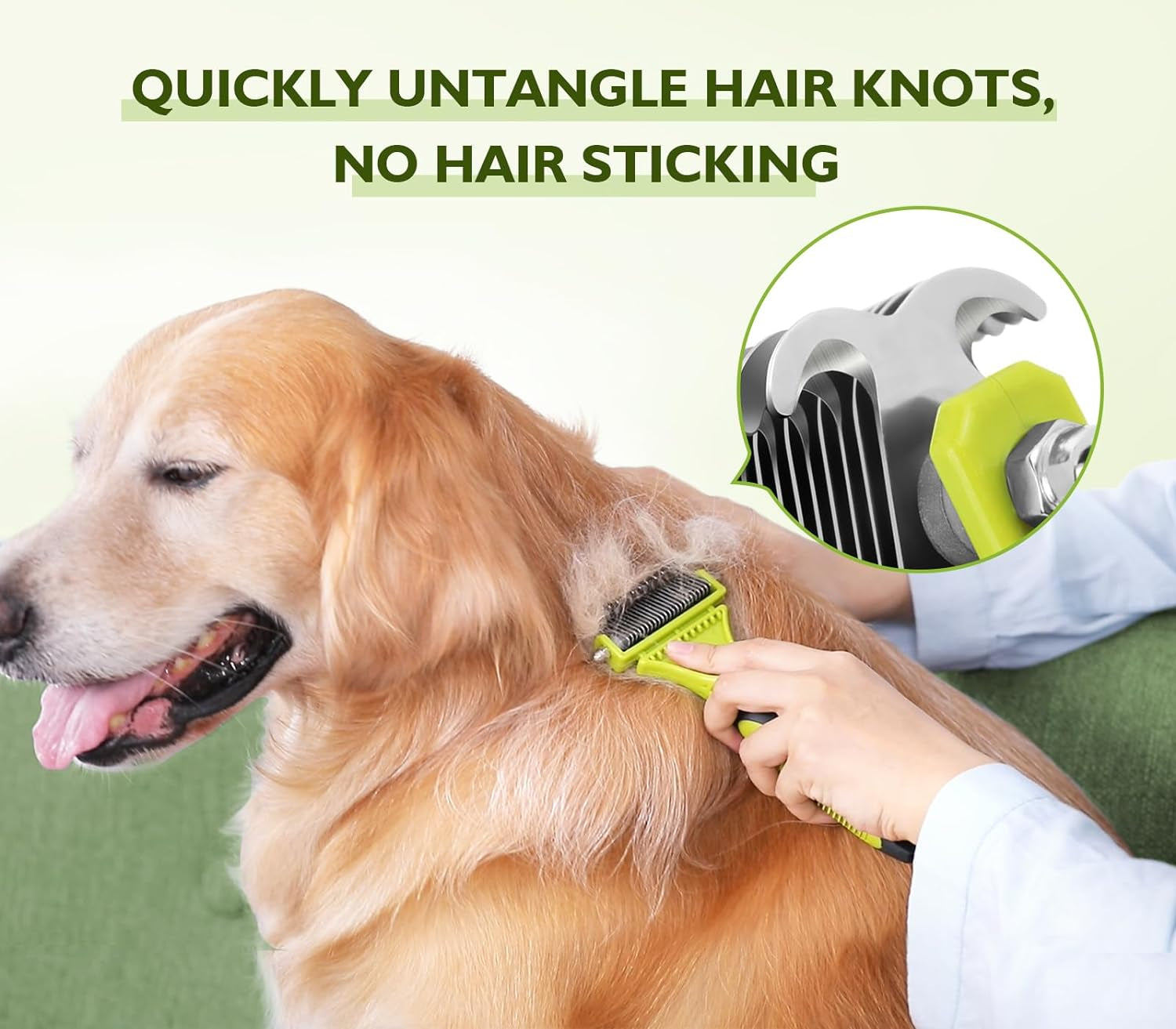 Ultimate Pet Dematting Tool Set - 2 Pack Double-Sided Rake & Comb for Effortless Detangling of Medium to Long-Haired Dogs & Cats